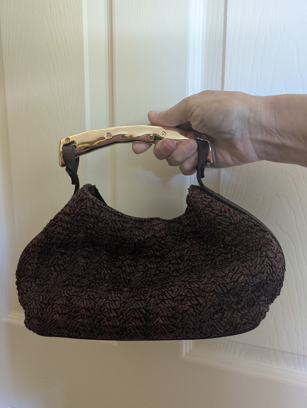 H&M Metal Handle Handbag Brown